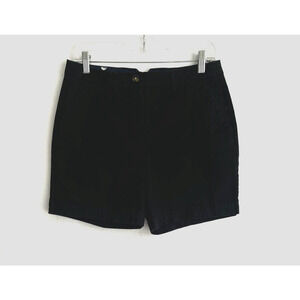 BODEN Chino Shorts Flat Front Womens Size 8 Black 6" Inseam Cotton Blend Pockets